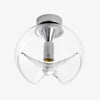 Chrome and Clear Luma sculpted glass ceiling light