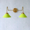 Various Colors Double Wall Sconce Light - Elegant Cone Shade