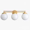 Glorica Glass Contemporary Vanity Light - 3 Light Globe Bathroom Fixture Opal Glass