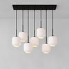 Lumivelle Sculptural 7-Light Chandelier – Adjustable Height Modern Glass Pendant