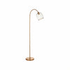Brazara Adjustable Glass Shade Floor Lamp – Curved Metal Stem for Living Spaces