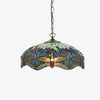 TF Dragonfly Blue Tiffany Pendant Light – Art Nouveau Stained Glass Pendant for Living