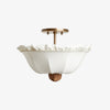 Wickara Ceiling Light Wicker Parasol Shade - Mixed-Material Ceiling Fixture for Living Room or Hallway