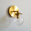 Vintage Globe Glass Wall Sconce - Metal Accent Lighting