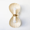 Coastal Shell Wall Light - Double Sconce with Steel and Brass Finish