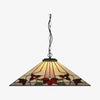 TF Camillo Classic Patterned Pendant Light – Stained Glass Lamp for Bedroom or Hallway