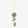 Style A warm ivory mouse holding leaf wind chime