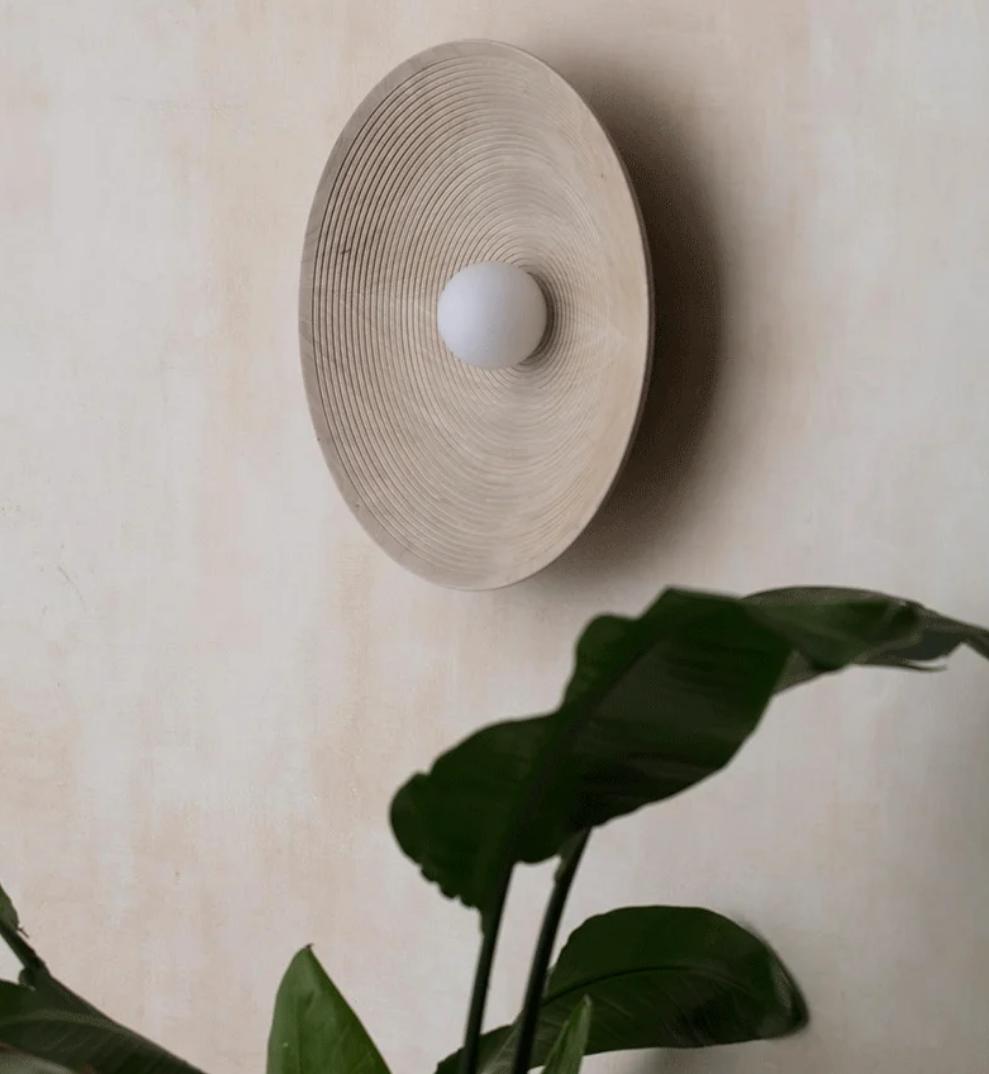 Retro Wabi Sabi Style Round Wall Light For Bedroom