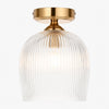 Brazara Dome Ceiling Light - Industrial Ribbed and Clear Glass for Living Room
