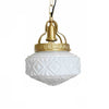 Romantic Rhombus Bell Pendant Lamp With Graceful Milky White Glass For Hallway Cafe