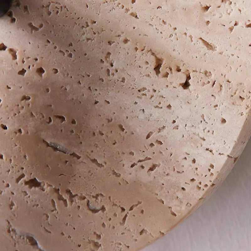 Wabi-Sabi Style Travertine Cylinder Wall Lamp with Pull-chain Switch