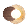 Wabi-Sabi Style Travertine Wood Round Wall Lamp
