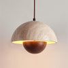 Wabi-Sabi Travertine Flower Bud Pendant Lamp