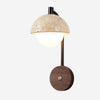 Wabi-Sabi Style Travertine Half-Sphere Design Wall Lamp for Living Rooms and Bedrooms