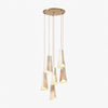 Orovia Ceramic Shade Chandelier – Iron Pendant Adjustable Height Design