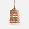 Natural leather pendant light on a white background
