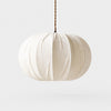 Fabric Globe Pendant Light with Wood Canopy