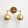 Raw Brass Wall Light - Double Ball Gold Metal Vanity Wall Sconce