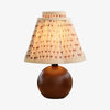 Solmire Floral Table Lamp - Pleated Fabric Shade and Walnut Wood Base for Bedroom and Reading Space
