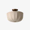 Loomis Flush Ceiling Lamp - Textured Linen Shade and Aged Brass Modern Ceiling Light for Living Rooms