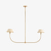 Foldray Scalloped Linear Chandelier - Leather Style for Dining Room