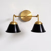 Modern Double Cone Brass Sconce - Accent Lighting For Bathroom & Hallway