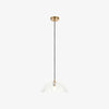 Floriaxis Floral Glass Pendant Light - Floral Glass Shade with Braided Cable for Kitchen or Dining
