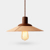 Natural wood color leather pendant light
