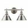 Industrial Two Light Vanity Wall Light - Metal Bathroom Mirror Wall Lights