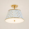 Avelora blue stripe pleated ceiling lamp