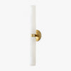 Rivora Modern Fluted Glass Wall Light - Double Short Indoor Outdoor Sconce