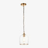 Brazara Glass Dome Pendant Light – Classic Metal Trim Design for Kitchen and Dining