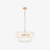 Solara 6-Light Tiered Pendant – Cascading Curved Glass and Metal-Frame for Dining & Entry