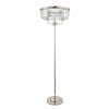 Beveline 3 Light Round Floor Lamp - Faceted Cut Glass Shades Classic Metal Finish For Living Rooms