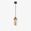 Style B pendant with amber crackle glass shade