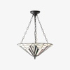 TF Astoria Decorative Stained Glass Semi Flush Light – Art Deco Ceiling Fixture for Entryways & Lounges