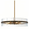 Modern Gold Glam Chandelier - Glass Drum Pendant Light