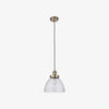Novera Art Deco Dome Adjustable Height Glass Shade Pendant Light - Living Room