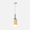 Iron Pendant Lamp with Ribbed Shade - Cream Style Light for Bedroom