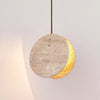 Stone Textured Disc Pendant Light
