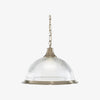 TF Vintora Ribbed Glass Pendant Light – Elegant Metal Trim for Kitchens, Dining Areas and Hallways
