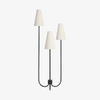 Cordove Three-Tapered Shade Floor Lamp – Modern minimalist Metal Fabric Light for Living Room