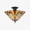 TF Hector Ceiling Light – Handcrafted Stained Glass Design Semi‑Flush or Pendant Fixture for Home