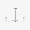 Kysara Linear Chandelier - Curved Lamp Arms and Fabric Shades are Suitable for Living Rooms or Dining Rooms