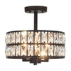 Crystal Drum Ceiling Light – Glass Semi Flush Mount Lamp for Hallway