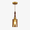 01 amber glass brass wood pendant sku