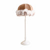 Brown and white French vintage table lamp full SKU view