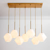 Talvior Luminous Geometric 7-Light Faceted Glass Chandelier