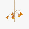 Bellina Modern Romantic Chandelier - Botanical Lily Design with Glass Flowers