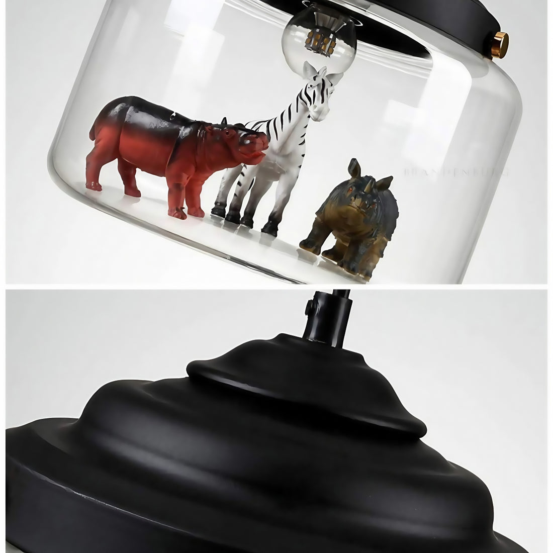 Creative Bell Jar Glass Pendant Light – Clear Zoo-Inspired Hanging Lamp